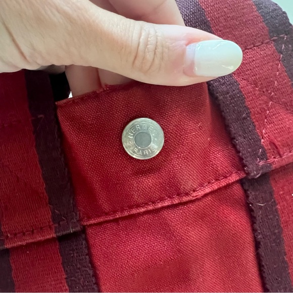 Hermes Fourre Tout PM Canvas Red/Orange Tote Bag - Picture 7 of 8